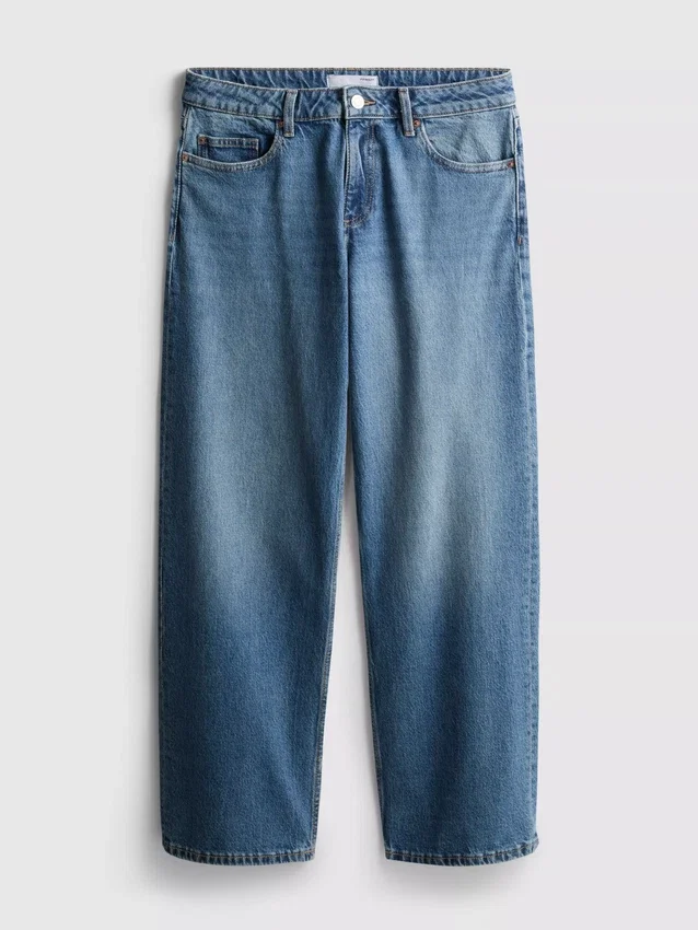 Lässige Denim-Jeans mit niedriger Leibhöhe und geradem Bein
