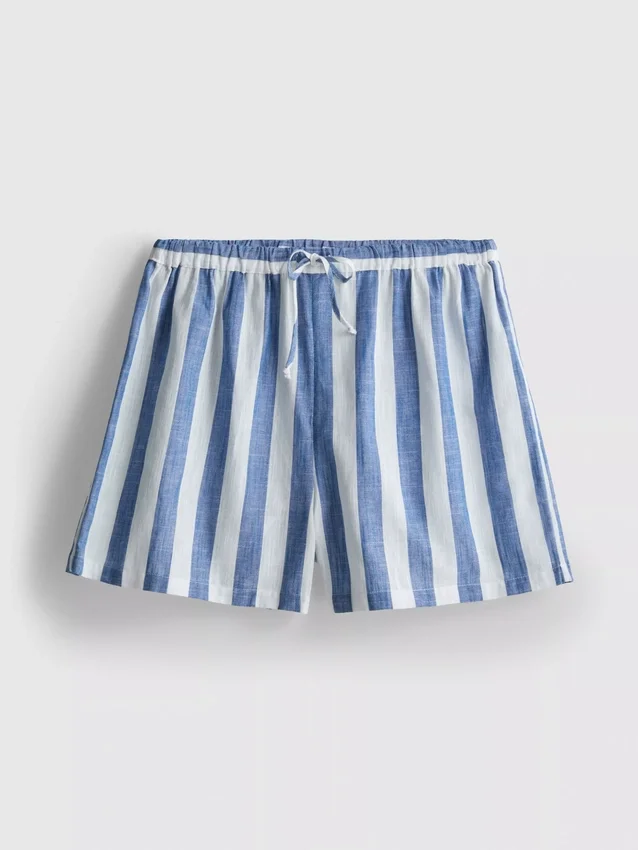 Lässige gestreifte Strandshorts aus Baumwolle