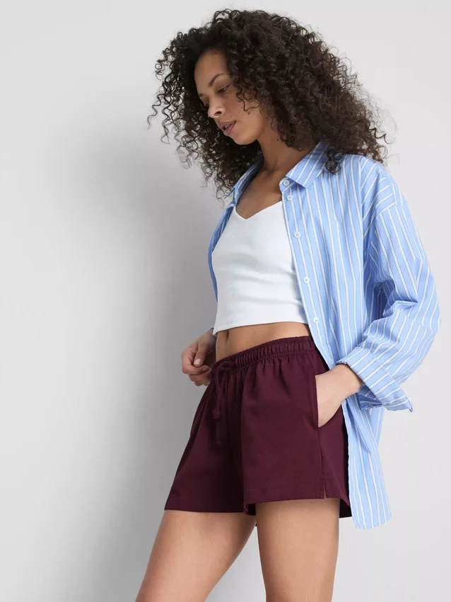 Lässige Shorts aus Baumwolle mit Kordelzug
