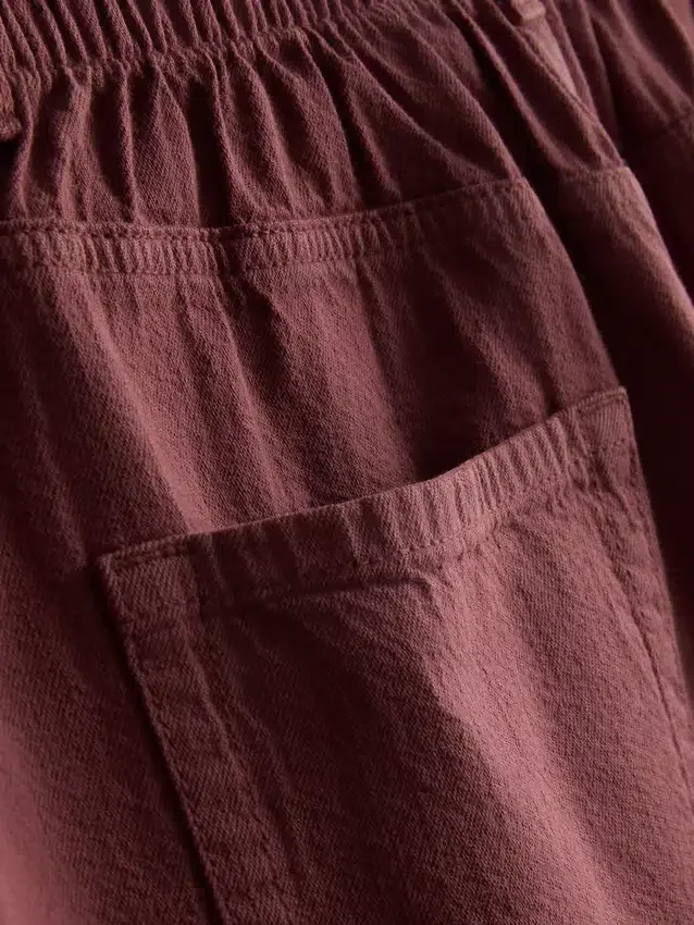 Lässige Shorts aus Baumwolle mit Kordelzug und Perlenverzierung