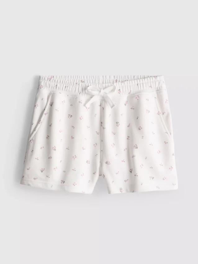 Lässige Shorts mit Blumenmuster aus baumwollreichem Material
