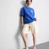 Lässiges Sweatshirt in Zitronengelb mit hohem Baumwollanteil