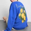 Lässiges Sweatshirt in Zitronengelb mit hohem Baumwollanteil