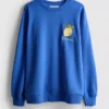 Lässiges Sweatshirt in Zitronengelb mit hohem Baumwollanteil