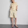 Massgeschneiderter Kurzarm-Blazer aus Baumwollmischung für Shorts