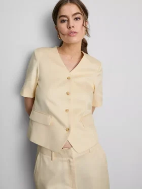 Massgeschneiderter Kurzarm-Blazer aus Baumwollmischung für Shorts