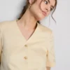 Massgeschneiderter Kurzarm-Blazer aus Baumwollmischung für Shorts