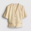Massgeschneiderter Kurzarm-Blazer aus Baumwollmischung für Shorts