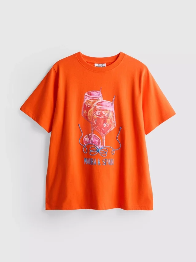 Maura K Spain – lässiges T-Shirt mit Grafikprint