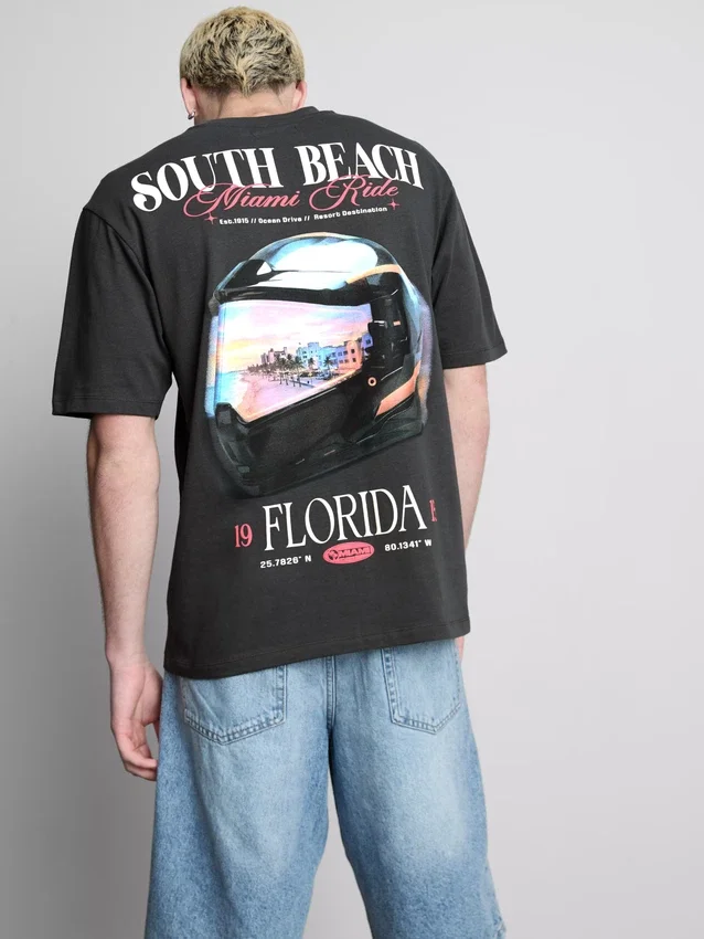 Miami-Grafik-T-Shirt