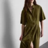 Midi-Hemd-Kleid