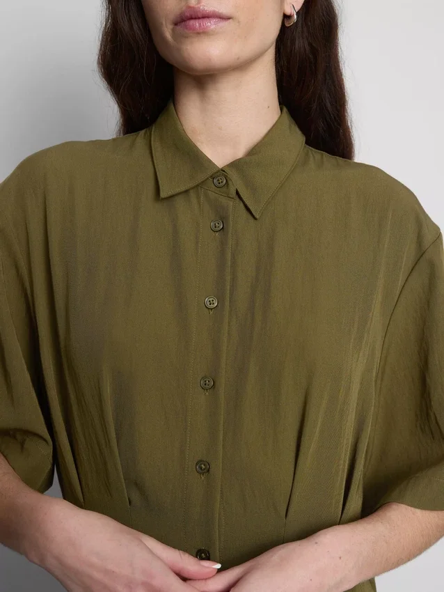 Midi-Hemd-Kleid