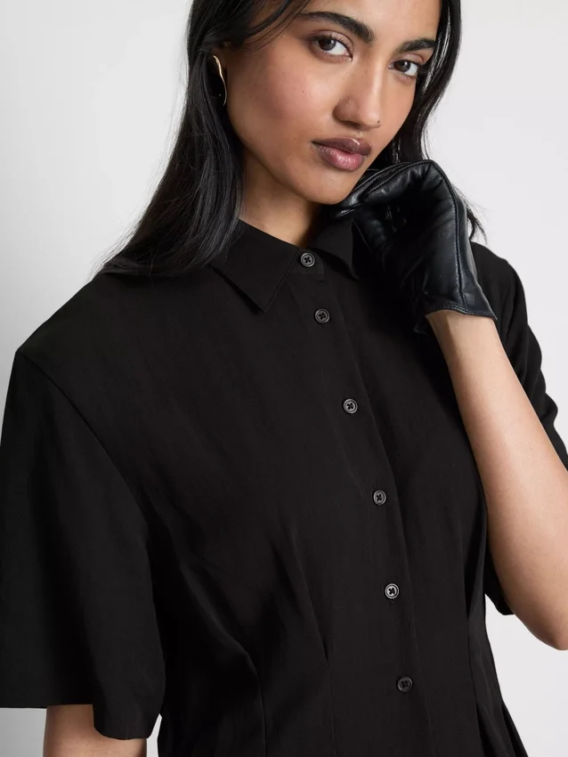 Midi-Hemd-Kleid