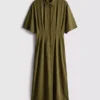 Midi-Hemd-Kleid