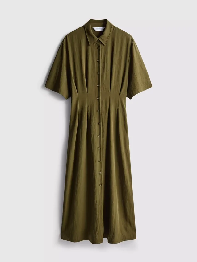 Midi-Hemd-Kleid