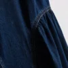 Midi-Kleid aus Baumwoll-Denim mit tief sitzender Taille