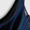 Midi-Kleid aus Baumwoll-Denim mit tief sitzender Taille