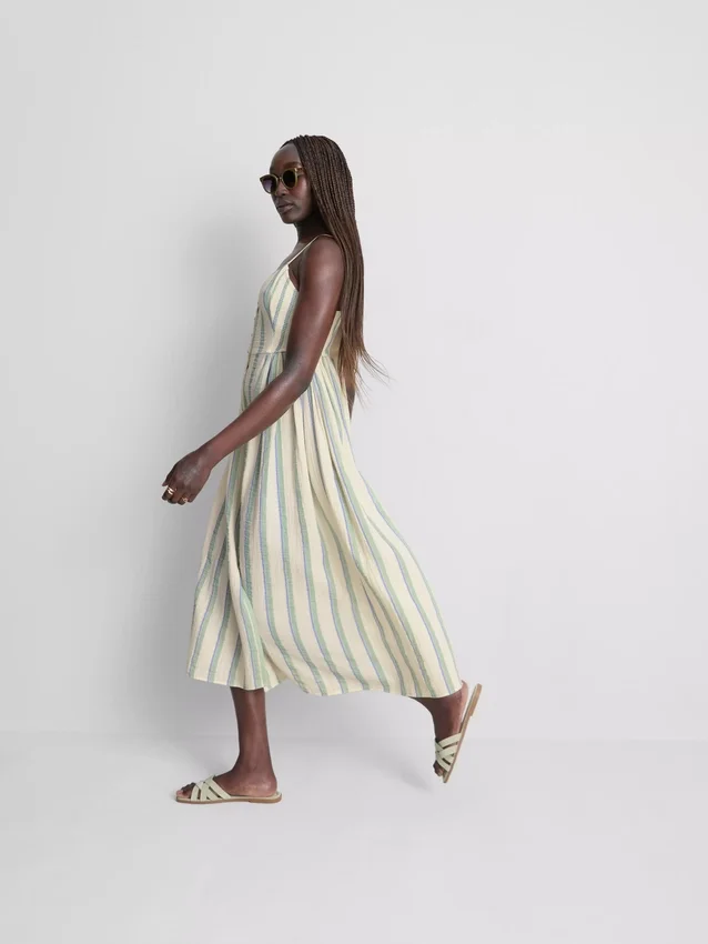 Midi-Kleid aus Baumwolle mit Knopfleiste