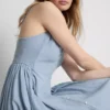 Midi-Kleid aus Baumwolle mit Knopfleiste