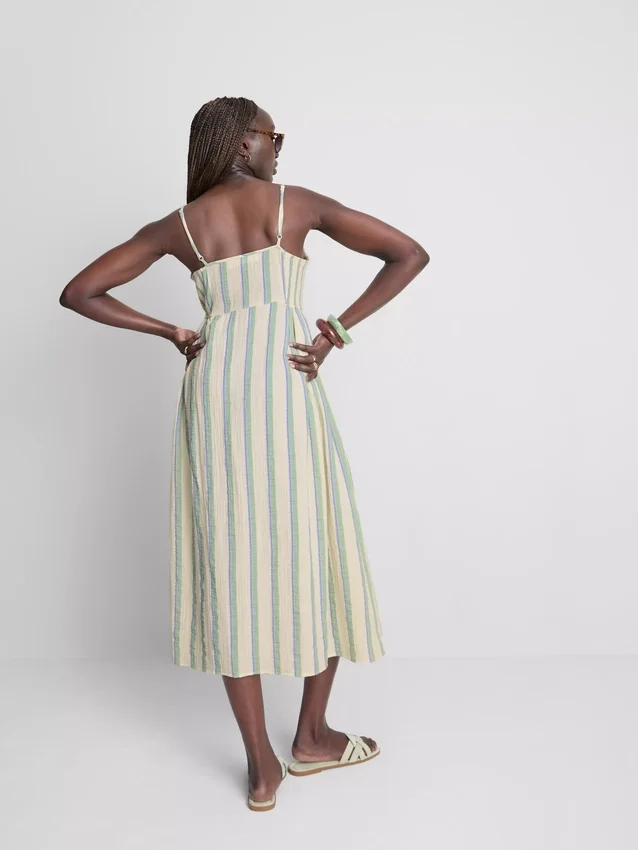 Midi-Kleid aus Baumwolle mit Knopfleiste