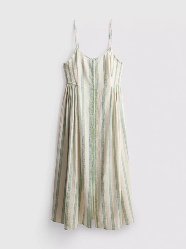 Midi-Kleid aus Baumwolle mit Knopfleiste