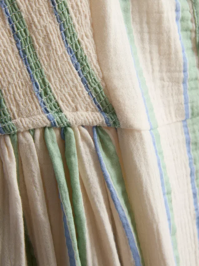 Midi-Kleid aus Baumwolle mit Knopfleiste