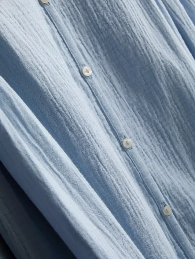 Midi-Kleid aus Baumwolle mit Knopfleiste