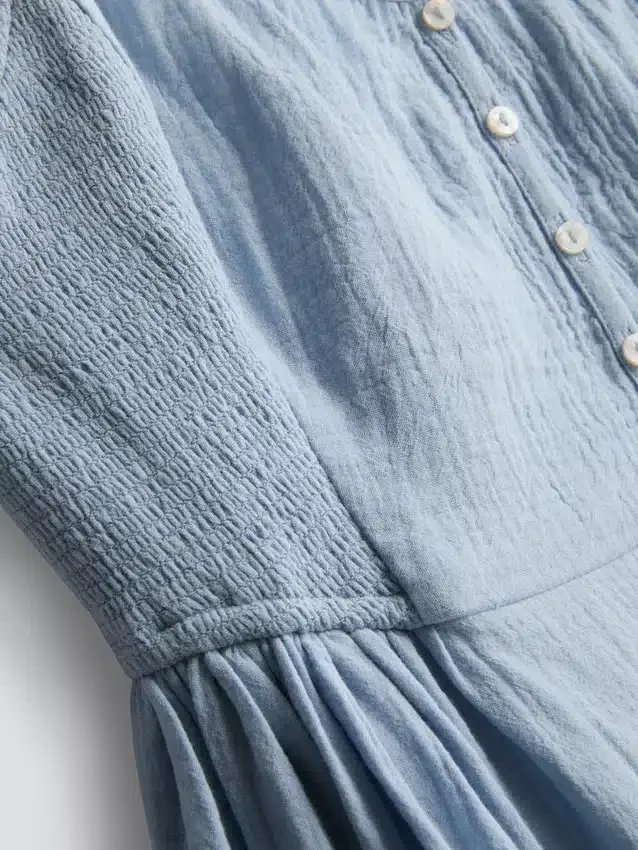Midi-Kleid aus Baumwolle mit Knopfleiste