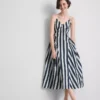 Midi-Kleid aus Baumwolle mit Trägern im Korsettstil