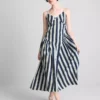 Midi-Kleid aus Baumwolle mit Trägern im Korsettstil