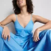 Midi-Kleid aus Baumwolle mit Trägern im Korsettstil