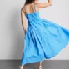 Midi-Kleid aus Baumwolle mit Trägern im Korsettstil