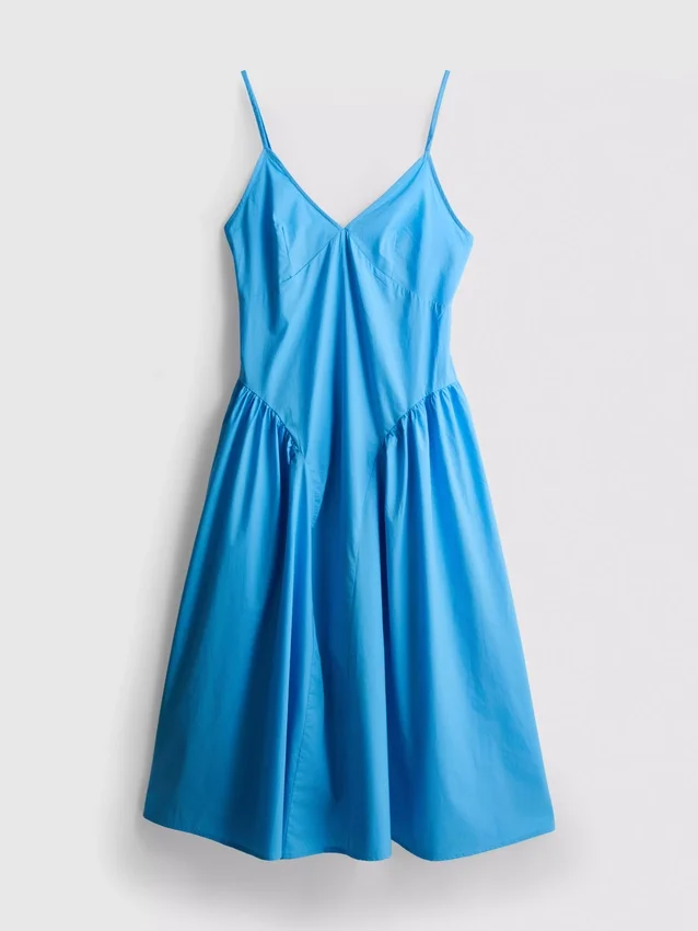 Midi-Kleid aus Baumwolle mit Trägern im Korsettstil