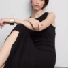 Midi-Kleid mit geripptem integrierten BH