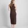 Midi-Kleid mit geripptem integrierten BH
