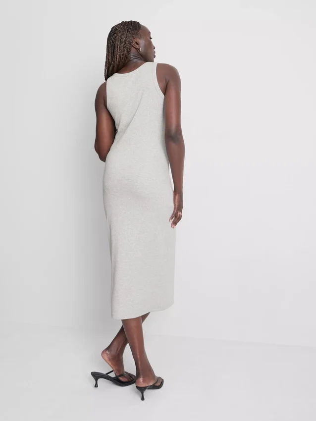 Midi-Kleid mit geripptem integrierten BH