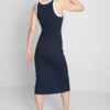 Midi-Kleid mit geripptem integrierten BH