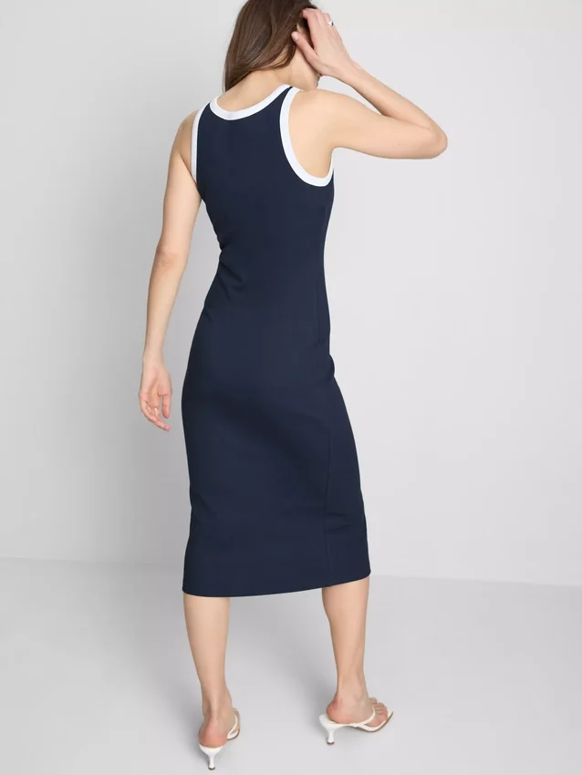 Midi-Kleid mit geripptem integrierten BH