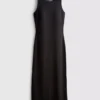 Midi-Kleid mit geripptem integrierten BH