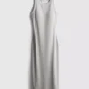 Midi-Kleid mit geripptem integrierten BH