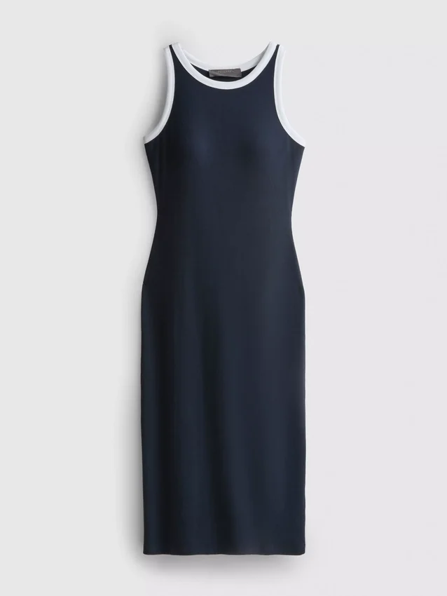 Midi-Kleid mit geripptem integrierten BH