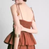 Midi-Kleid mit gestuften Rüschen