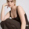 Midi-Kleid mit quadratischem Ausschnitt im Second-Skin-Look