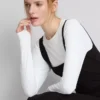 Midi-Kleid mit quadratischem Ausschnitt im Second-Skin-Look
