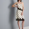 Midi-Rock aus Baumwollmischung mit Spitzenbesatz und Polka-Dots