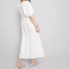 Midi-Smockkleid aus Baumwoll-Seersucker