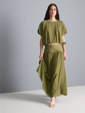 Midirock mit tief sitzender Taille