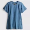 Mini-Etuikleid aus Baumwoll-Denim