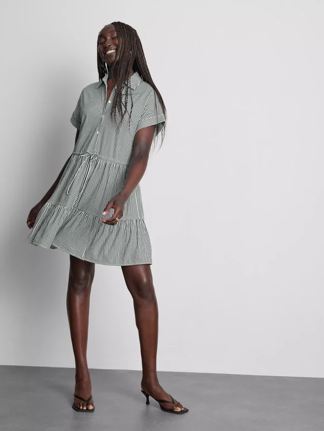 Mini-Hemd-Kleid mit Kragen