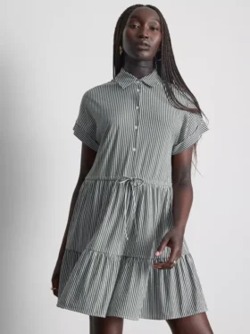Mini-Hemd-Kleid mit Kragen